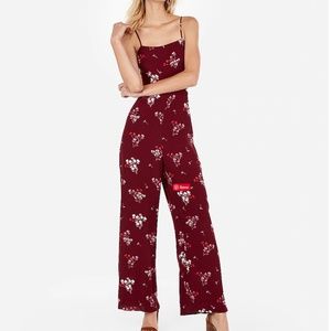 NWT Express Floral Cut-Out Wide Leg Jumpsuit